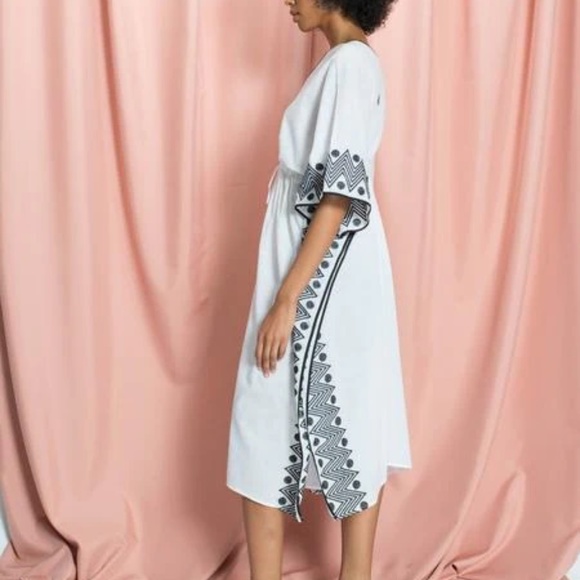 Leila Ligougne Black Border Caftan- The Daphne - Picture 2 of 6